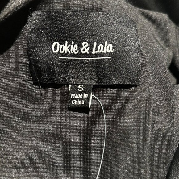 Ookie & Lala Womens Drape Moto Faux Leather Ponte Jacket Black Size S - Picture 5 of 6